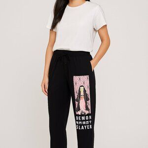 Demon Slayer Nezuko Pants Women’s L BoxLunch Lounge Sleepwear Black Anime
